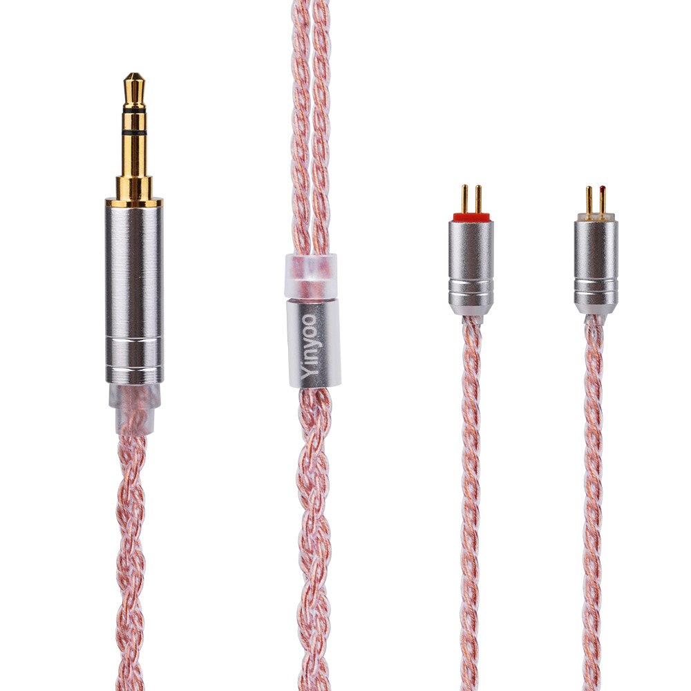 Cable de cobre rosa de 6 núcleos Yinyoo 2,5/3,5/4,4mm Cable equilibrado con conector MMCX/2PIN para HQ6 QT2 ZS10 ZST PRO BLON BL05: 2PIN 3.5