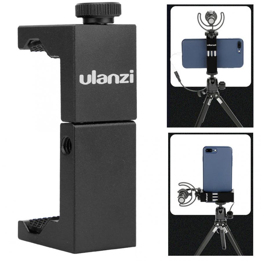 Ulanzi ST-02S Aluminium Mobiele Telefoon Clip Houder Met Koud Shoe1/4 ''Schroef Statief Telefoon Mount Stand Voor 6.5-9.5Cm Smartphone