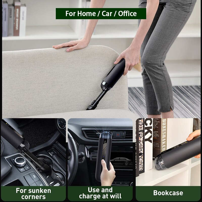 Baseus-Robot aspirador A2 Mini, inalámbrico, de mano, automático, 5000Pa, carga tipo C, para limpieza de hogar, coche y oficina
