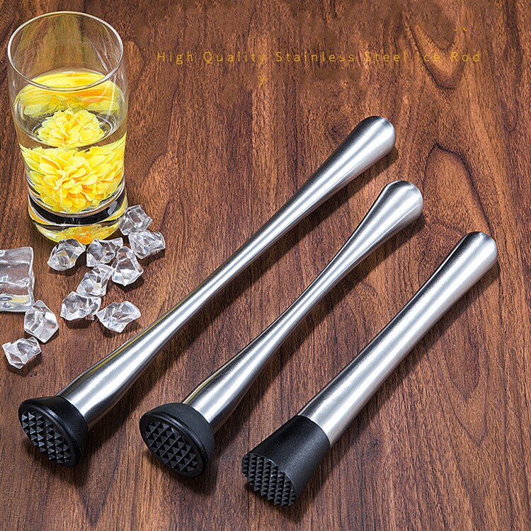 Rostfritt stål muddler ishammare cocktail mixer bartender verktyg juice bar citron mynta blad moser hem bar tillbehör