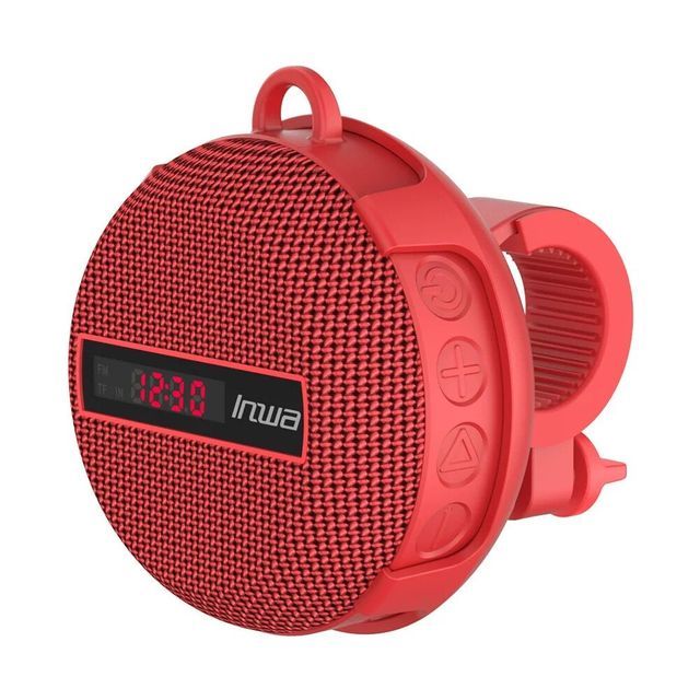 Smart Led Digitale Display Draadloze Fietsen Fiets Bluetooth Luidspreker Outdoor Draagbare Waterdichte Subwoofer Handsfree/Tf Card: Red