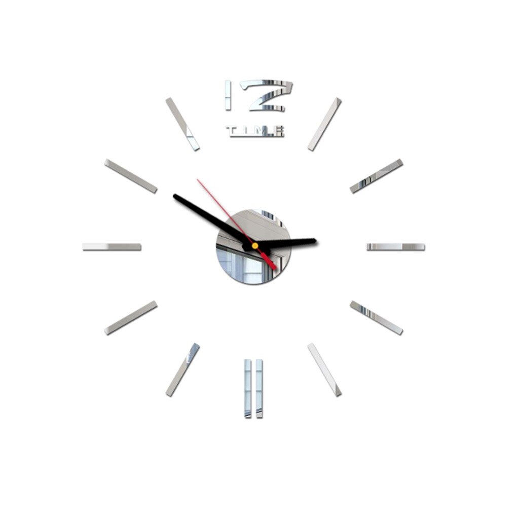 Offre spéciale 3d grand acrylique miroir horloge murale bricolage quartz montre nature morte horloges moderne décoration de la maison salon autocollants: L