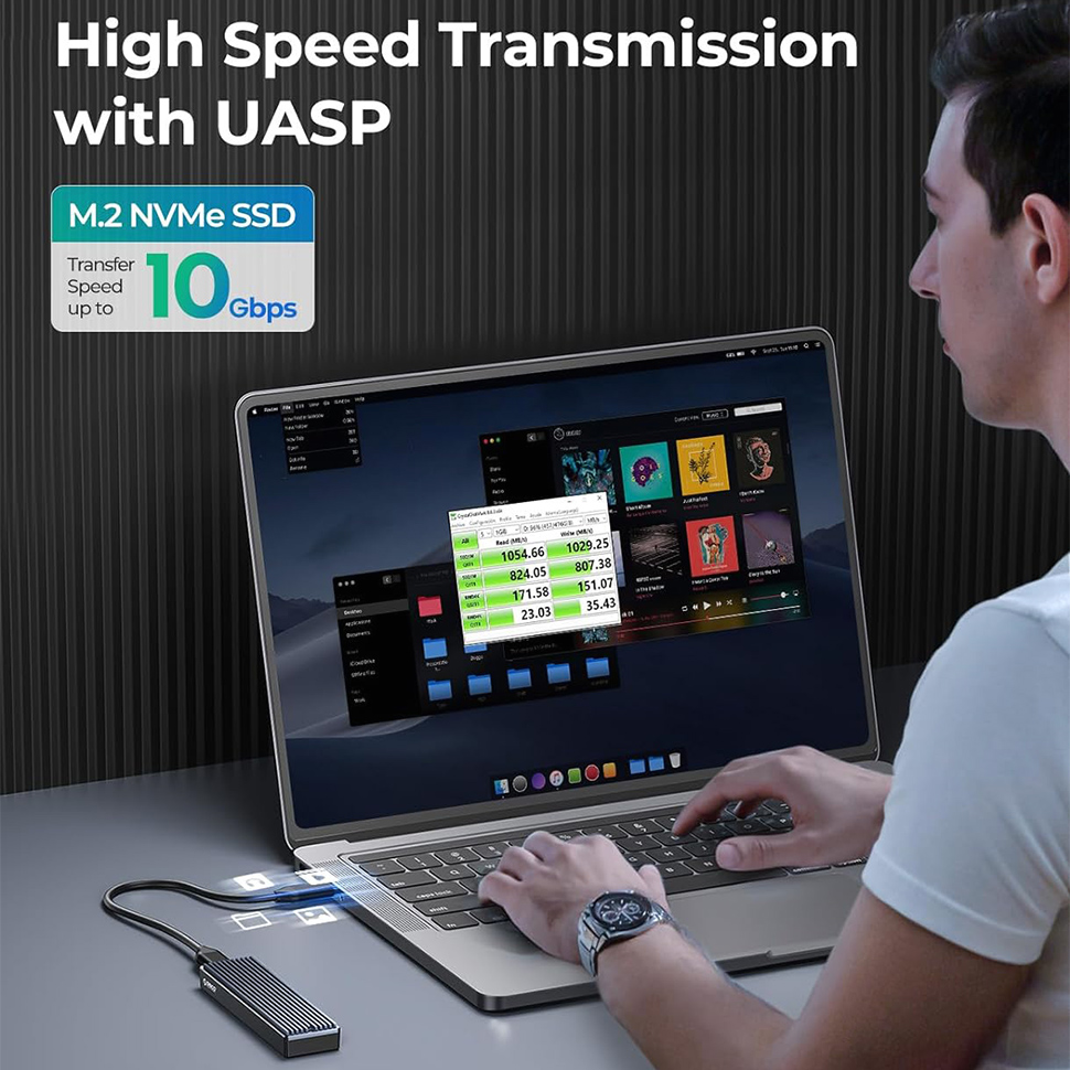 ORICO M.2 SATA NVMe Enclosure 10Gbps Zewnętrzna obudowa SSD typu C USB A 3.2 Gen 2 Pokrywa dysku twardego M2 2230 Storage Box House