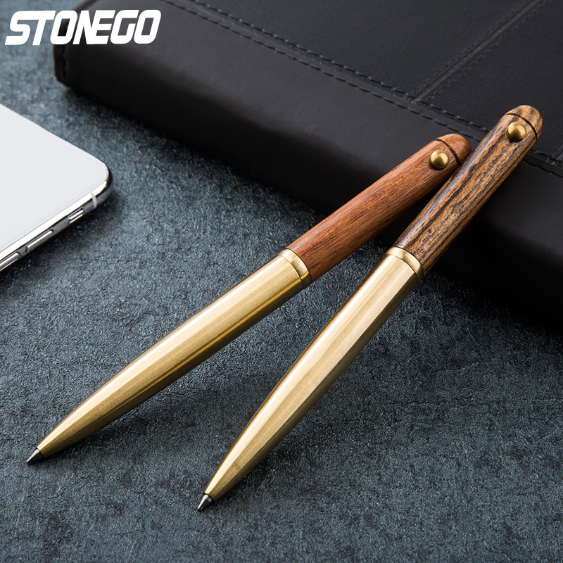 Wooden Retractable Roller Ball Pens Smooth Writing Signature Executive Business Ball Point 0.5mm Handcrafted Vintage Pen