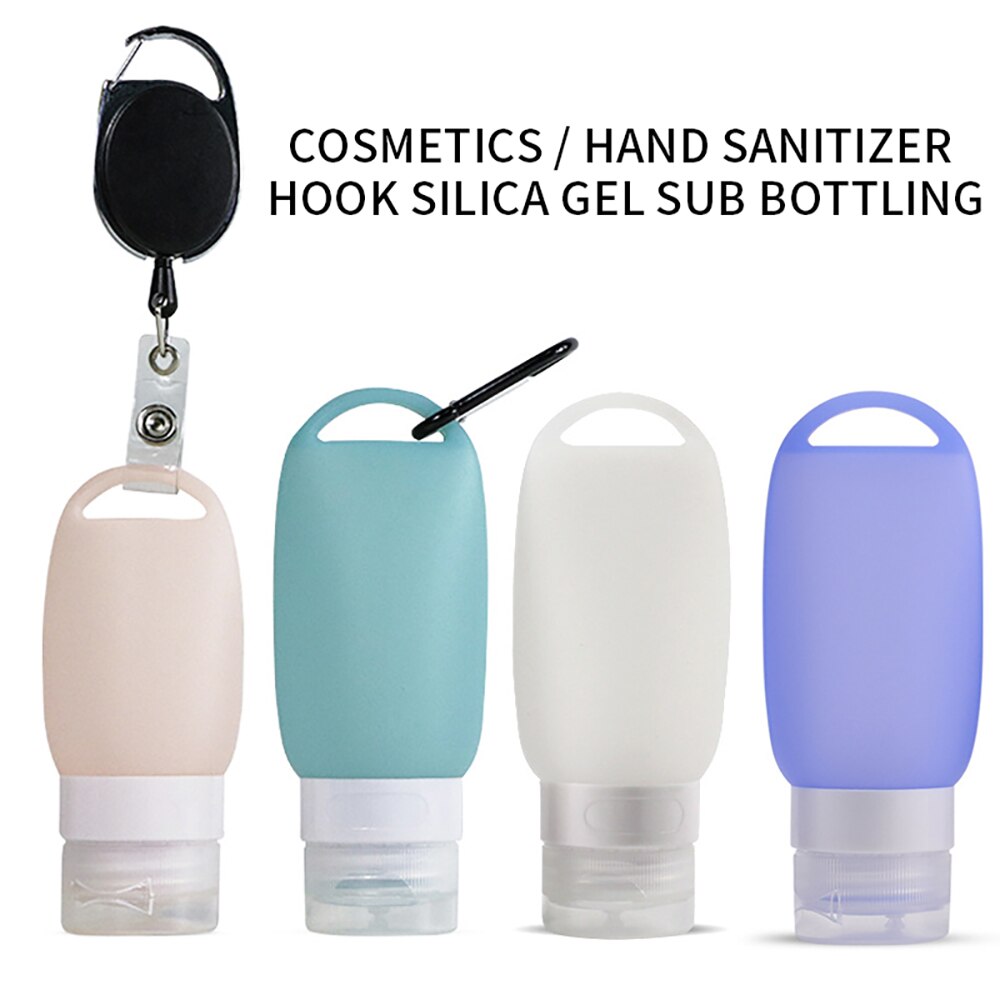 Travel Bottle Leakproof Silicone Refillable Squeezable Travel Tube with Keychain Hook for Cosmetic Toiletry Shampoo 40/60ml