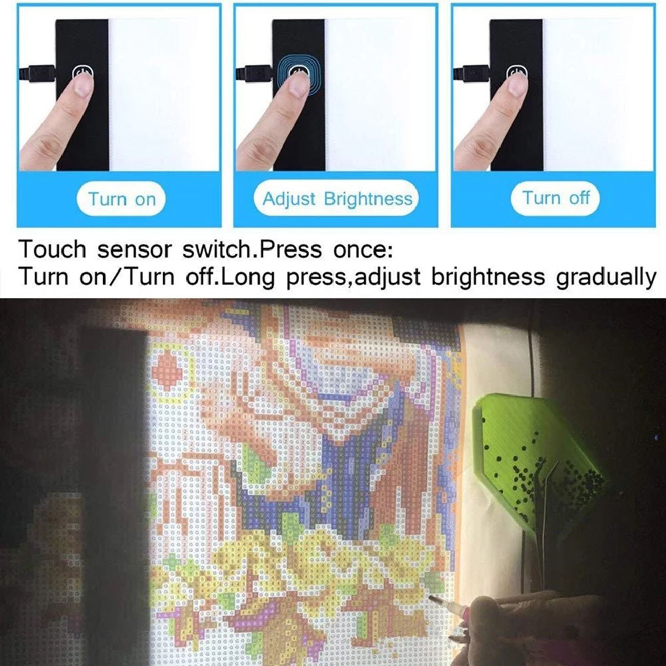 LED Drawing Pad - A4 Size - USB Powered - Ultra-Thin - Animation Tracking Light Box - for Diamond Painting