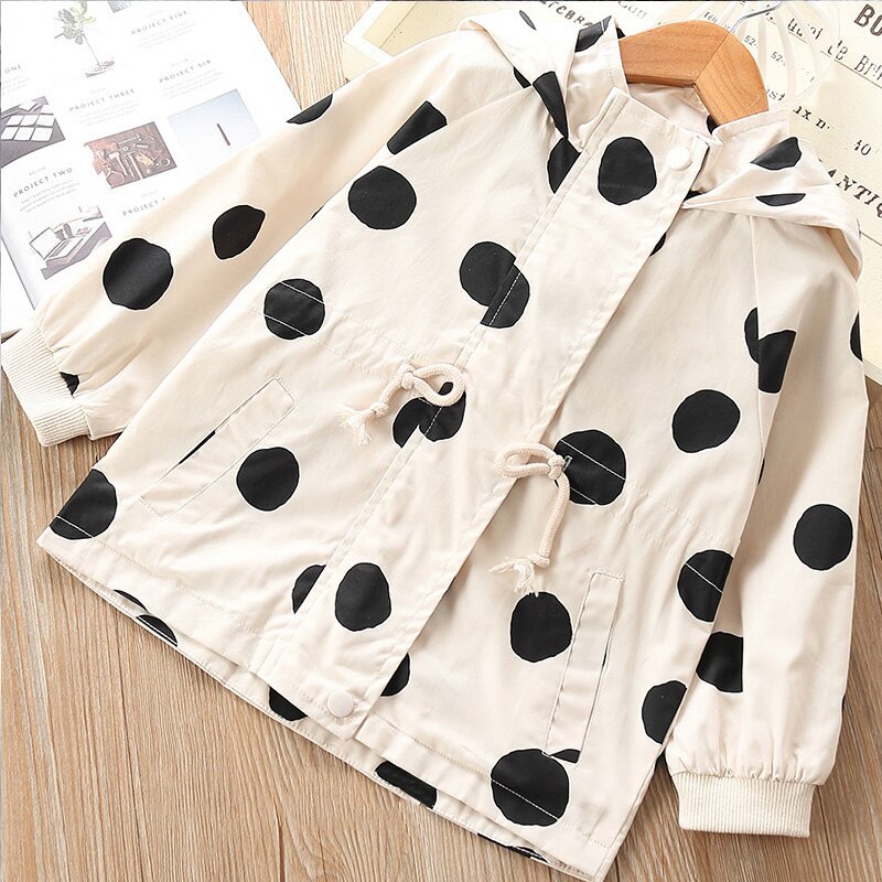 Humor Beer Koreaanse Kinderkleding Meisjes Lente & Herfst Windjack Baby Kinderen Mid-Lengte Hooded Stip jas: 7