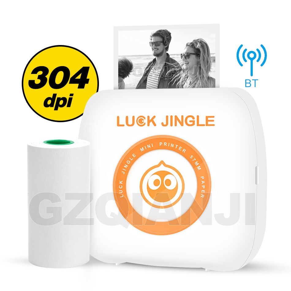 Foto pocket mini thermische printer 304 dpi 58mm thermische bluetooth draagbare printer mobiele telefoon printer voor android ios