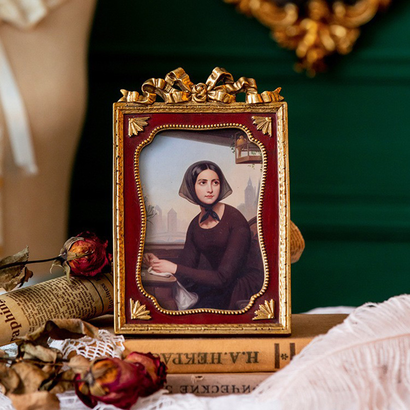 Marco de fotos Vintage de 6 pulgadas, mesa antigua, colgante de pared, marco de exhibición de resina europea para oficina, pasillo, , adornos artísticos