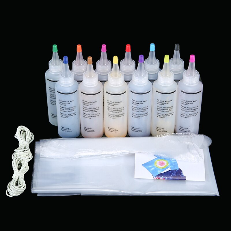 12 stk/sæt 120ml ikke-giftige one-step tie dye kit farverigt tie dye kit gør-det-selv beklædningsgenstand graffiti stof tekstilmaling til beklædningskunst