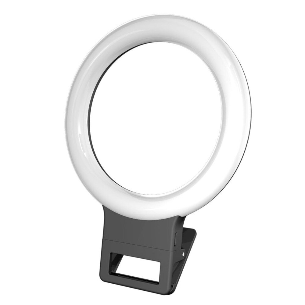 LED Ring Flash Light Lamp Convenient Clip for iPhone Samsung Xiaomi Android Phones Selfie Beauty Light for Video Bloggers