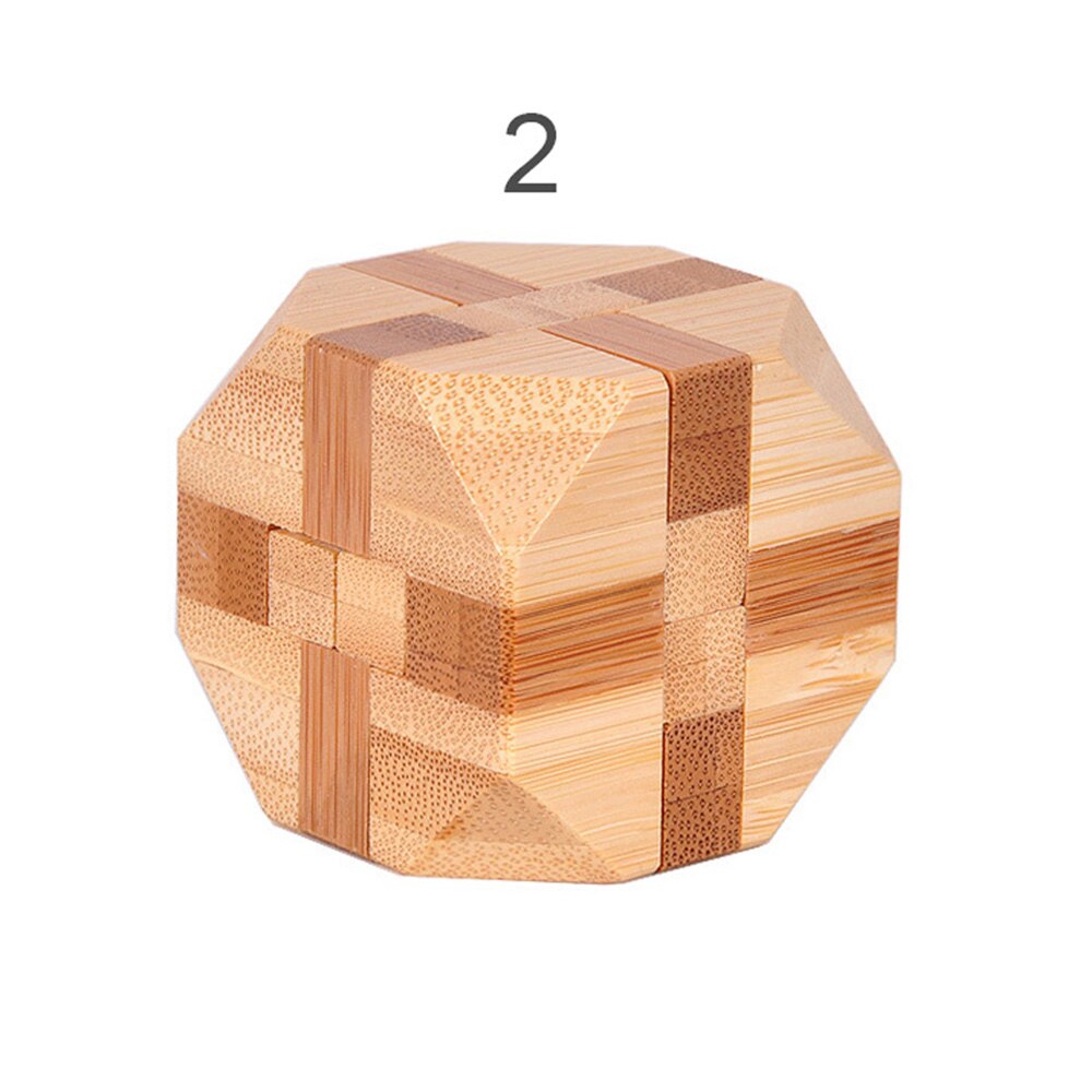 3D Wooden Interlocking Burr IQ Brain Teaser Kong Ming Lock Puzzles Game Toy Small Size For Adults Kids: 2