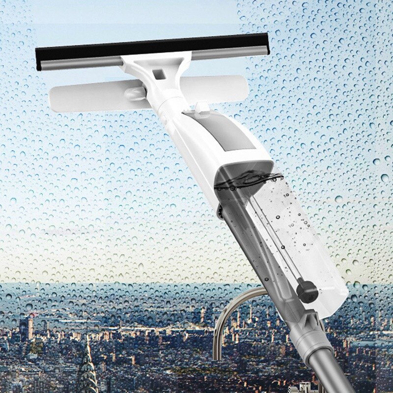 ! Aluminum Long Handle Glass Cleaning Brush With Water Spray System Window Cleaner Double-Sided Wiper: Default Title