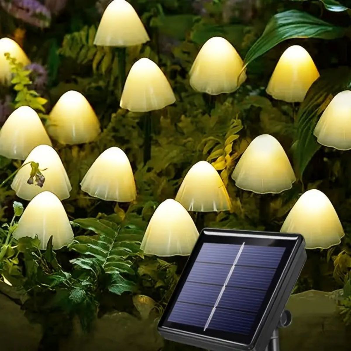 1pc Solar Small Mushroom Lights, Waterproof Solar Patio Lights, Solar Fairy Lights For Garden Yard Porch WeddingParty Decoration: Warm White / 11-15W