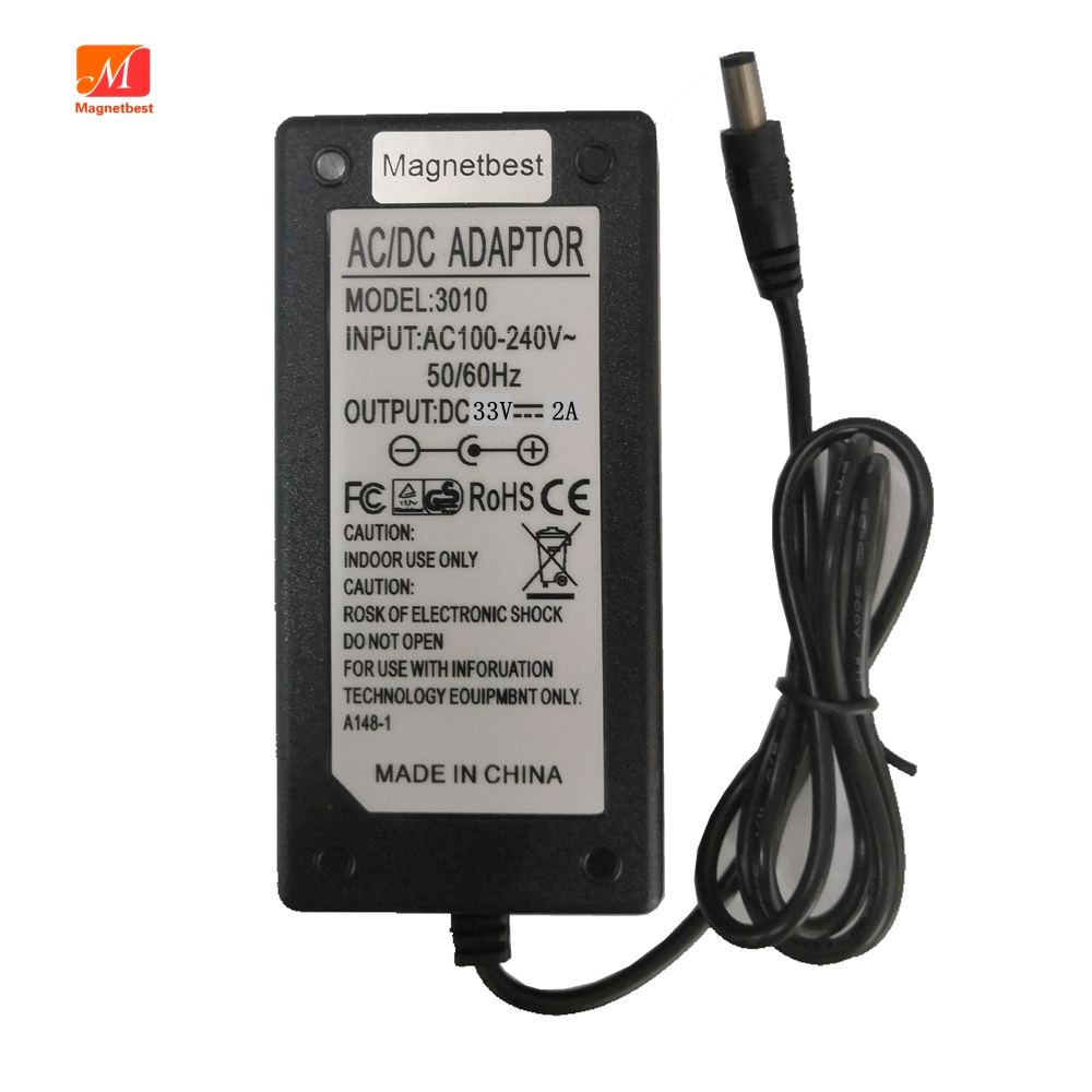 Adaptador de fuente de alimentación de 33 V 2A 2000mA, convertidor DC 33 V Volt 5,5x2,1mm-2,5mm, transformador de Cable de enchufe para UE, EE. UU., AU, Reino Unido