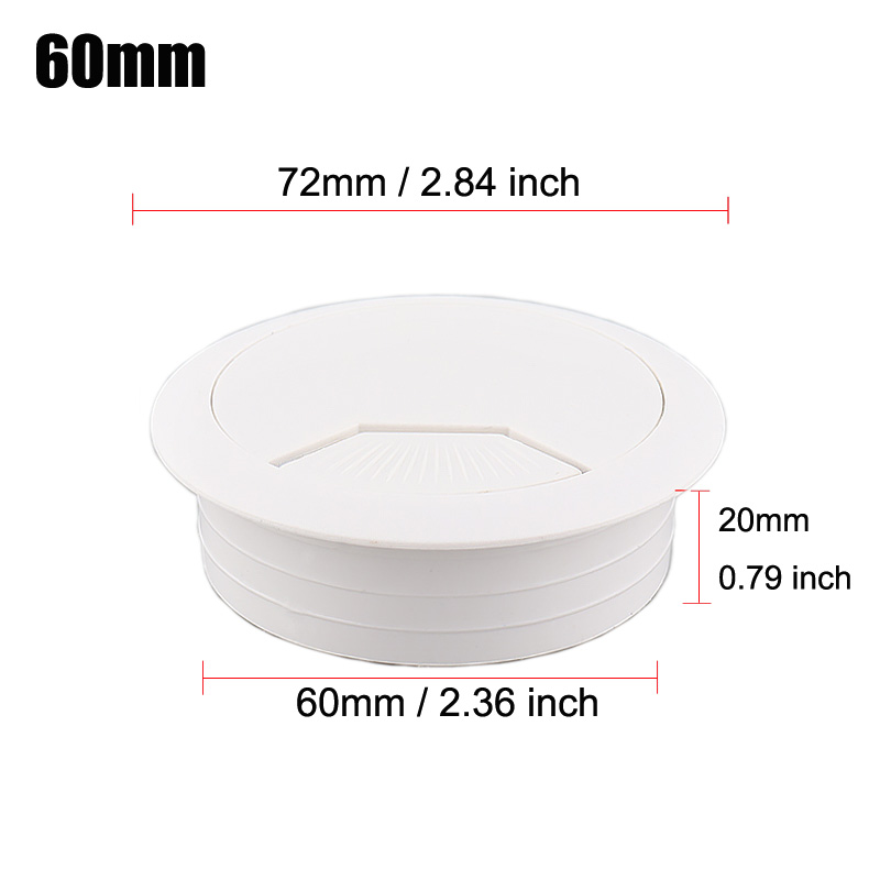 35/50/60/80mm PC Computer Desk ABS Plastic Grommet Table Cable Tidy Wire Hole Cover: PURPLE