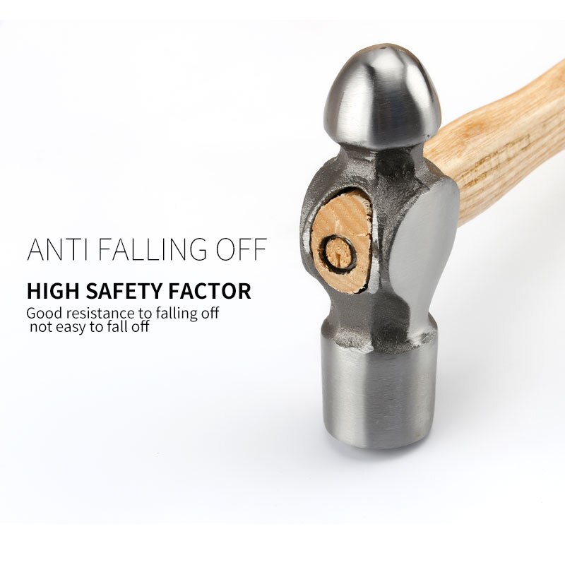 High-carbon Steel Round Hammer Ball Pein Nipple Hammer Hardware Tool Household Hammer with Wood Handle 0.5P 1P 1.5P 2P 2.5P 3P
