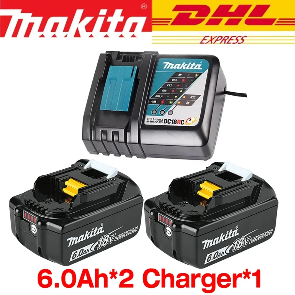 100% batterie Rechargeable d'origine Makita 18V 6.0Ah, pour batterie d'outils électriques Makita BL1830 BL1830B BL1840 BL1840B BL1850 BL1850B