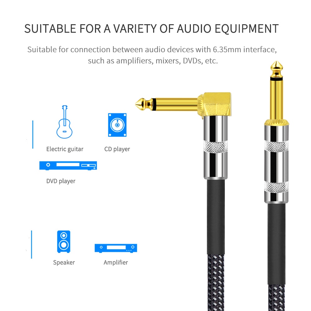 6 Meters/ 20 Feet Musical Instrument Guitar Cable guitar accessories for Electric Guitar Bass Mixer Amplifier Equalizer