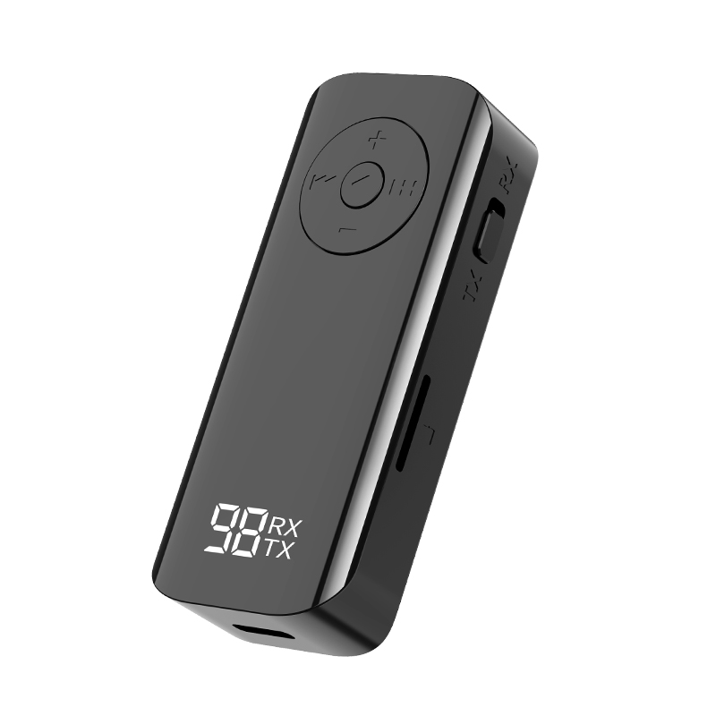 Bluetooth 5.3 Zender Ontvanger 3.5mm Jack Aux Draadloze Adapter Stereo voor Koptelefoon TV PC Auto Luidspreker Met digitaal display: Default Title