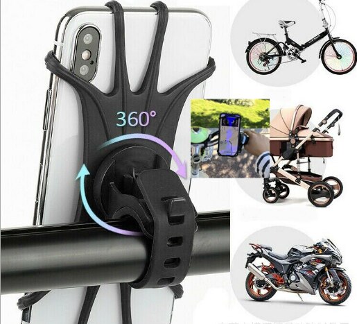 Universele Shockproof Elastische Siliconen Mount Telefoon Houder Stand Rijden Fiets Mtb Bike Telefoon Dvr Gps Ondersteuning Beugel