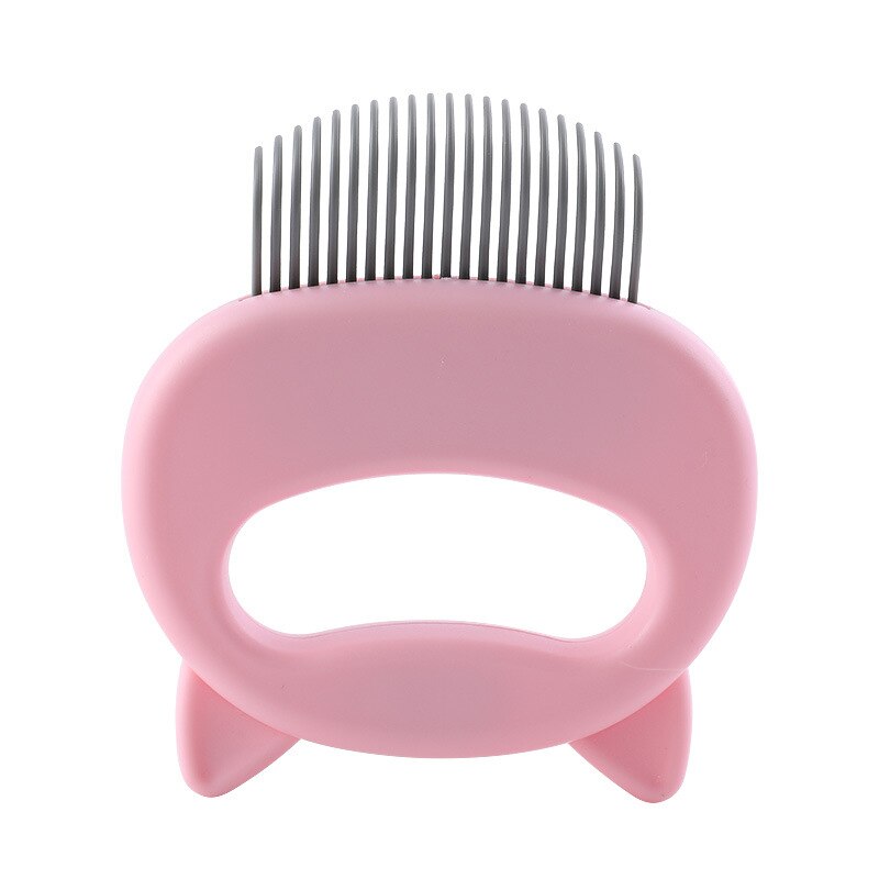 chat oreille coquille peigne animal chat noeud élastique mémoire flottant peigne à cheveux en forme de L peigne de nettoyage des cheveux: Rose