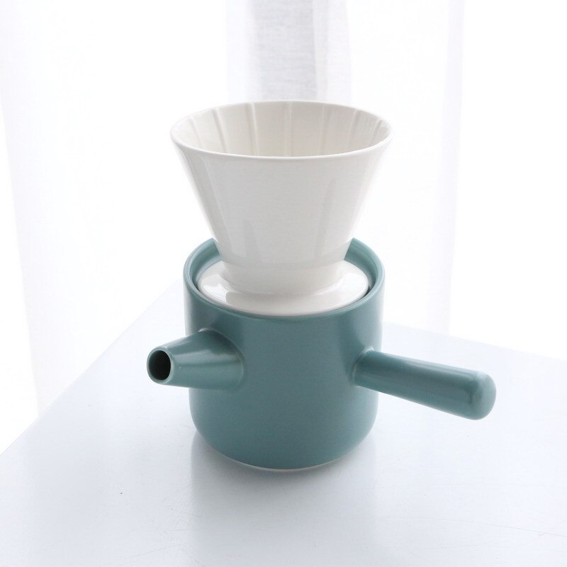 Imellow keramisk kaffefilter  v60 keramisk hånddrypfilter kaffebrygging filterkopp espresso kaffetrakt kaffe tilbehør: Gråblå