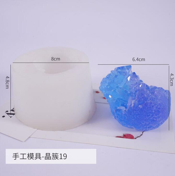 Silicone Mold Crystal cluster stone rockeryCrystal icicle cutting shpe Type epoxy resin molds for jewelry: 19