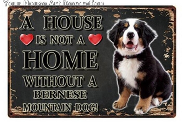 Noir blanc animaux chien métal signe étain affiche une maison Doberman doré Labrador décor à la maison barre mur Art peinture 7.8x11.8 pouces