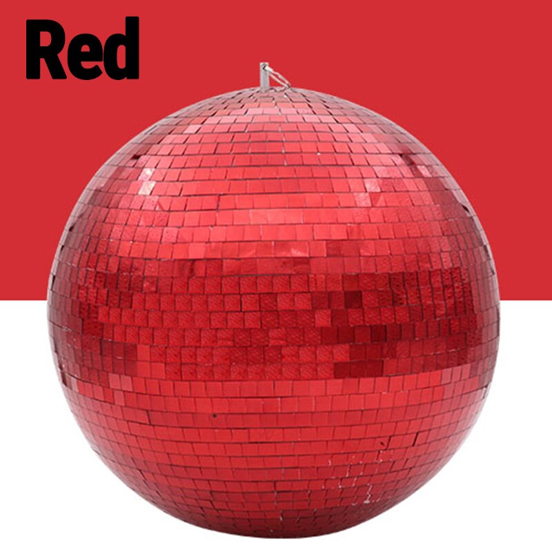 Bola de cristal reflectante giratoria de 90- 220V para dj, bar, ktv, Bola de discoteca, decoración de escenario, concierto, boda, hotel, bola de cristal colorida: Rojo / diameter 25cm 9.84in
