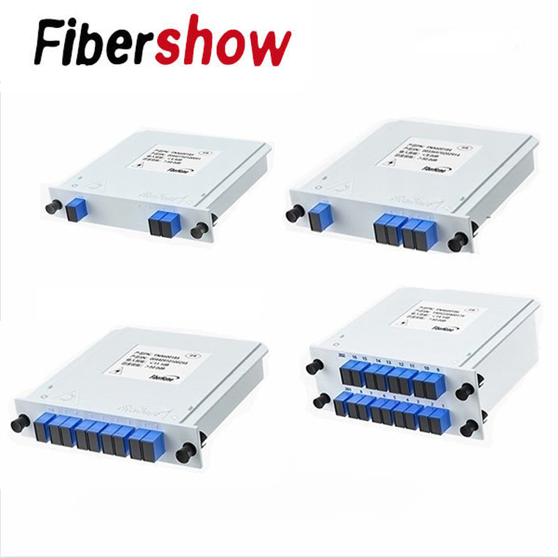 Optical Fiber Splitter FTTH PLC Splitter Box 1-2 1-4 1-8 1-16 SC UPC/APC Cassette Plug-in Type Planar Waveguide Optical