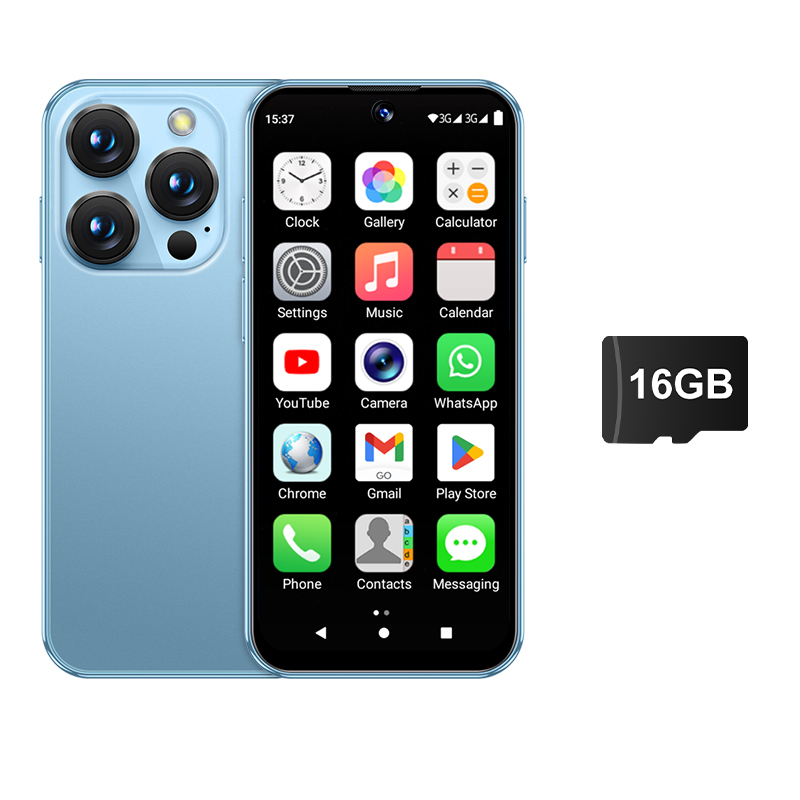 SERVO 19E Mini-Smartphone Android10 OS 3G WCDMA 2 GB + 16 GB Gesicht Freischalten abspielen Geschäft WiFi Hotspot 2 SIM bereithalten Niedliche Mobiltelefone Günstig: Blau