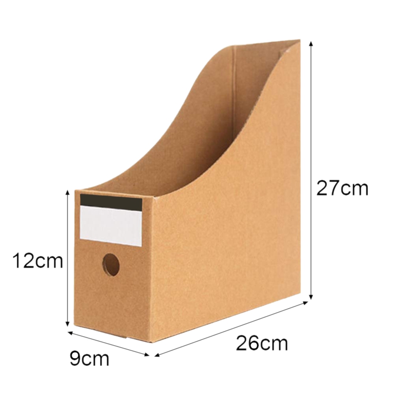 Stationery Storage Box Kraft Paper Magazine Document Rack Desk Organiser School Paperwork Office File Holder Foldable