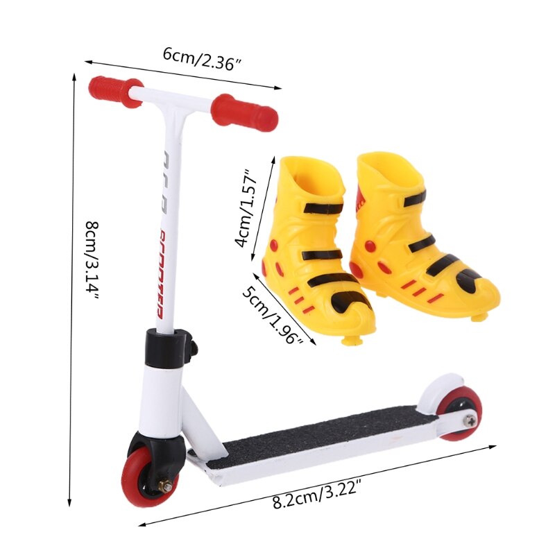 1 Set Mini Finger Model Set Kids Toy Finger Scooter Roller Skates Kit DIY Fingerboard with Assembly Wheels Finger Toy Box