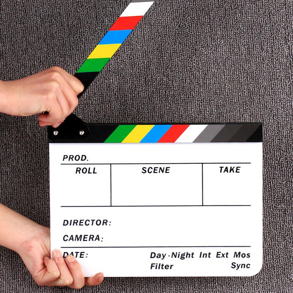 Movie TV Slate Cut Action Scene Clapper Board Film Clapboard Photography Props Action Scene Clapper Board R30