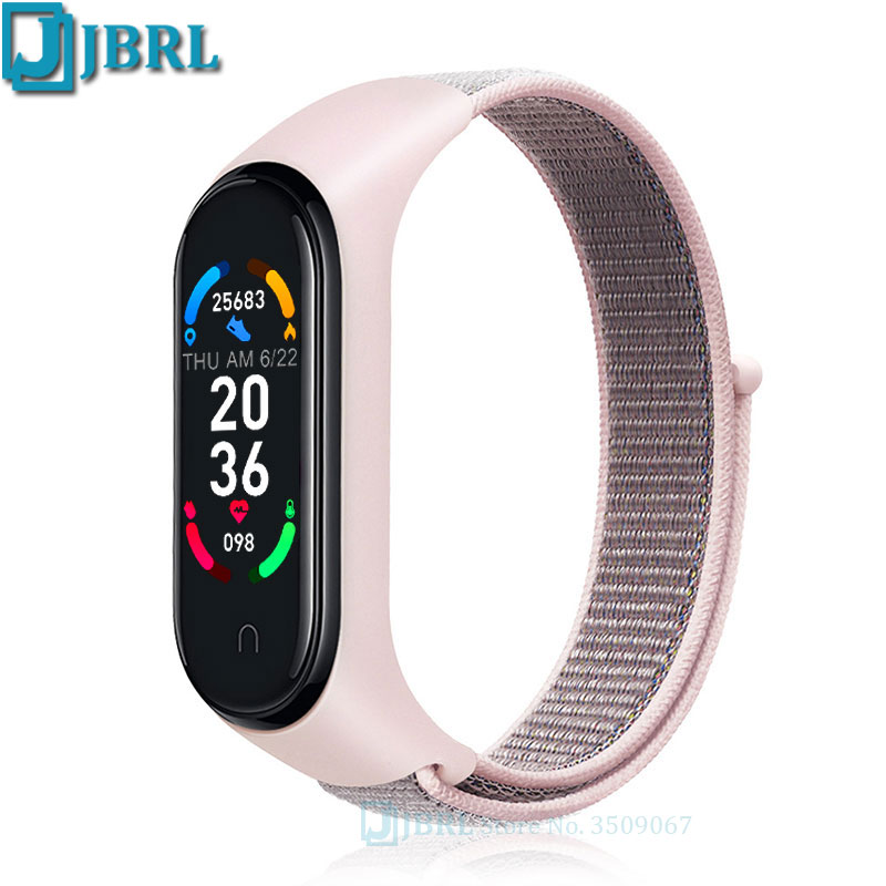 Nylon Kids Smart Band Children Heart Rate Sleep Smart Bracelet Fitness Tracker Wristband Sports For Android IOS Wrist Band 10-18: pink