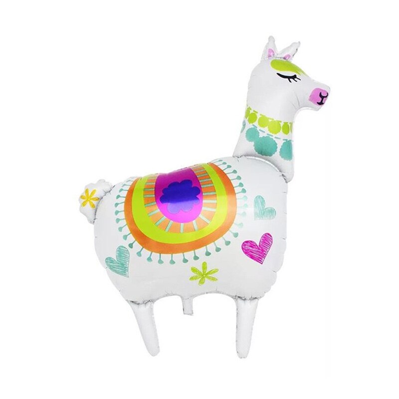 Ourwarm llama party animal ballon til fødselsdagsfest dekorationer alpaca balloner festlig fest aluminium ballon dekorationer: Hvid alpaca