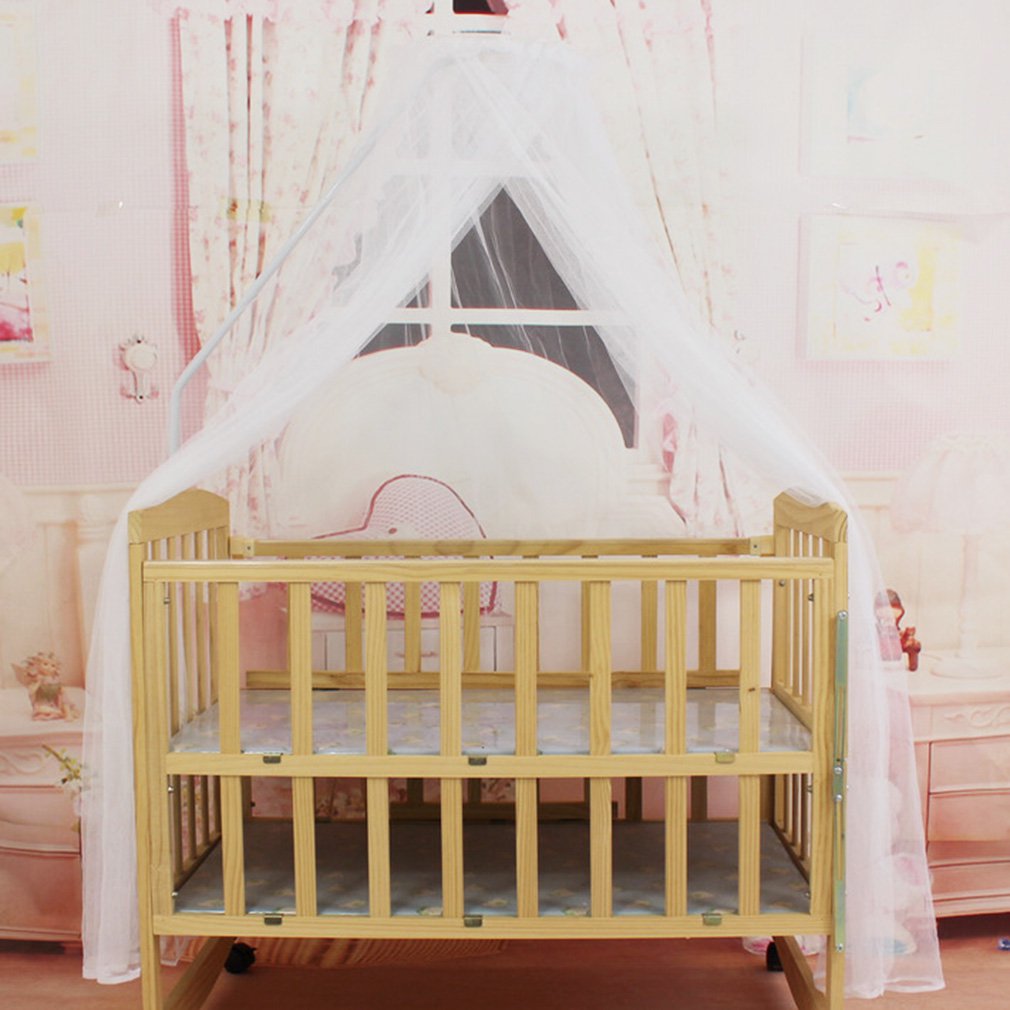 ! OCDAY Baby Bedding Crib Mosquito Net Portable Size Round Toddler Baby Bed Mosquito Mesh Hung Dome Curtain Net Summer