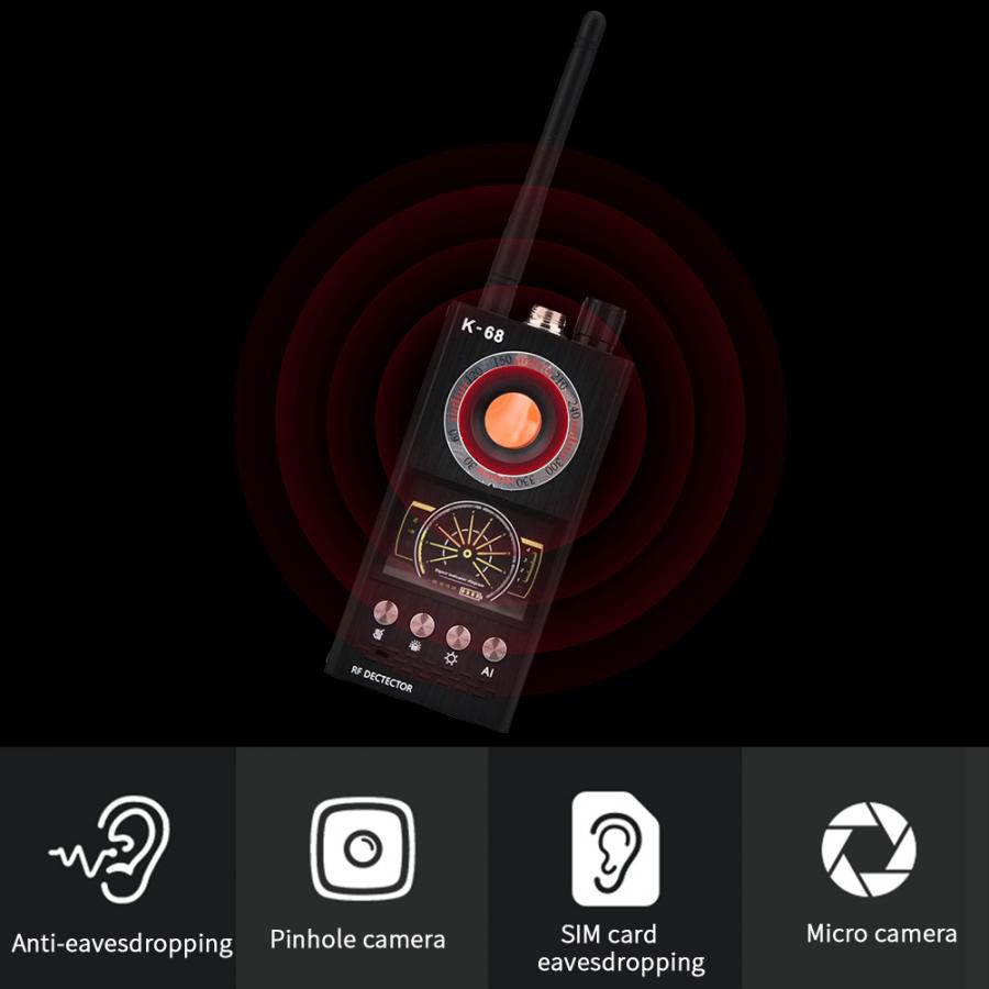 K68 T9000 Wireless Signal Detector Portable Anti-sneak Anti-Tracking Detectors GPS Radio Scanner Protect Antenna