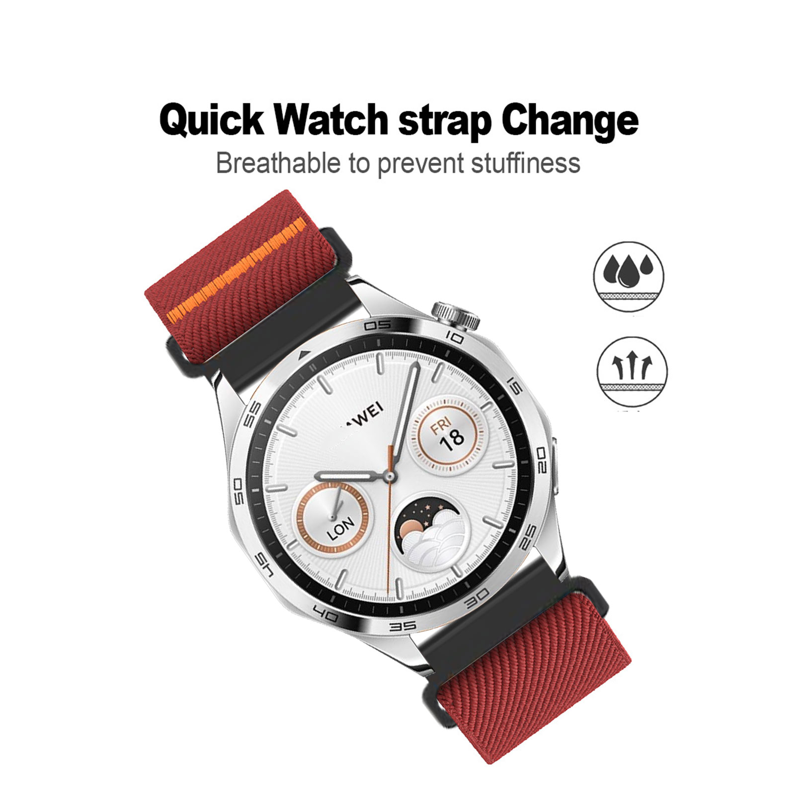 Stretchy Band for Amazfit Stratos 3/Stratos 2/Stratos Band, Soft Nylon Elastic Braided Strap