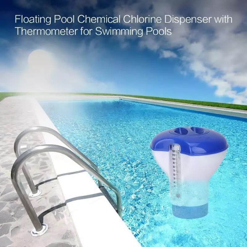 Diffuseur De Chlore Flottant Avec Thermomètre Intégré Pour Piscine - Pour Galets De 7.6cm, Réglable