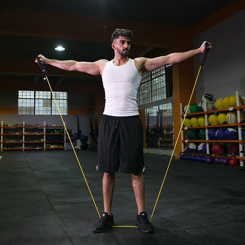 Resistance Exercise Band with Handles Bands Strength Training Cushioned Foam Handles: Legs Ankle Straps