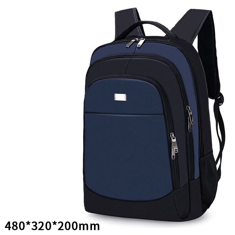 Men's Backpack Oxford cloth Material British Casual College Style Multi-function Large Capacity: Sapphire blue 3