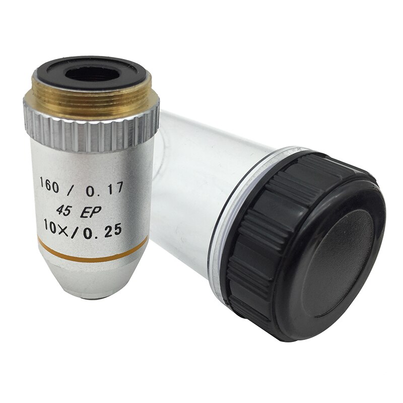 4X/10X/20X/40X/60X/100X Semi-plan Achromatic Objective Lens 195 mm Conjugate Distance for Biological Microscope 160/0.17 45EP