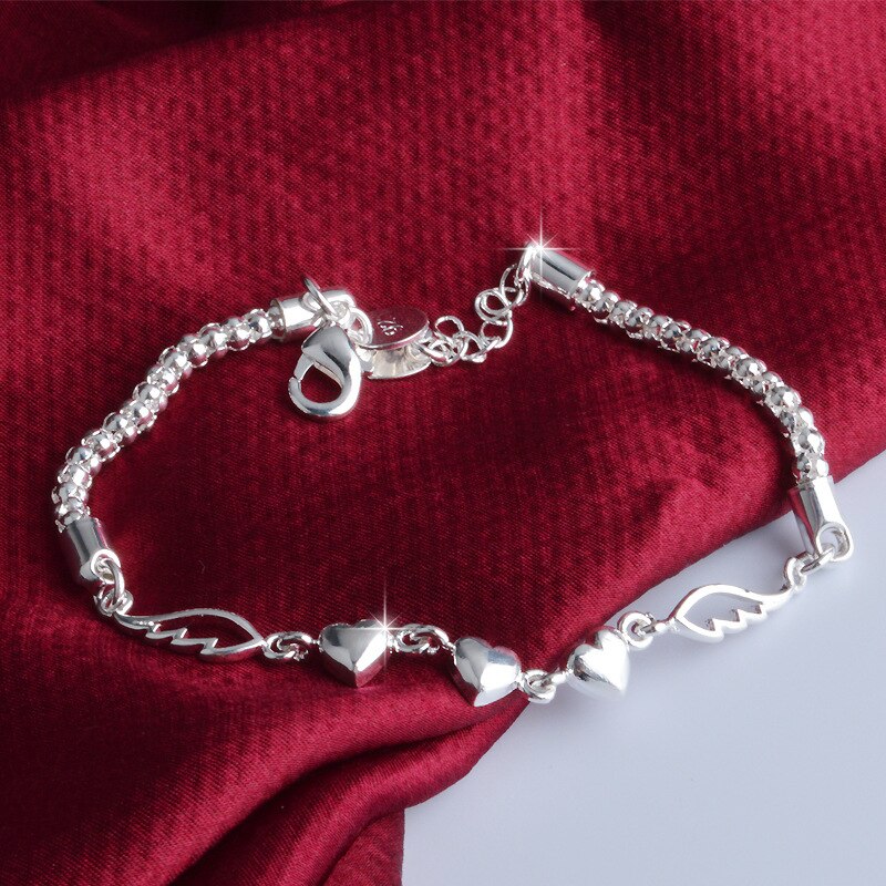 Jewelry 925 Sterling Silver Bracelet Love Woman Bracelet and Bangle Charm Jewelry