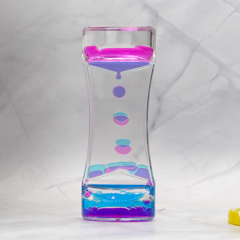 Liquid Motion Bubbler Timer Pack of Colorful Hourglass Liquid Bubbler Fidget Sensory Anxiety Autism Children Activity Calm Relax: light yellow