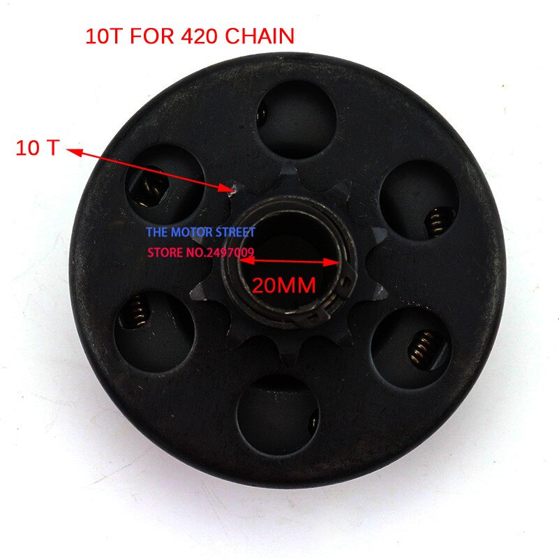 19mm/20mm Centrifugaalkoppeling 10 Tand 420 Tandwiel Chain fit Voor 168 Motor go kart onderdelen: 20mm