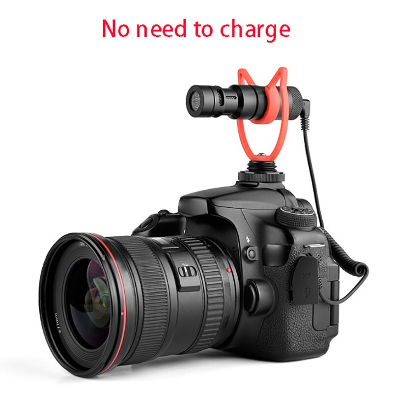 Mini Microphone Plug-And-Play Mic 3.5mm Plug with Shock Mount Wind Sn for Smartphone DSLR Camera Live Broadcast