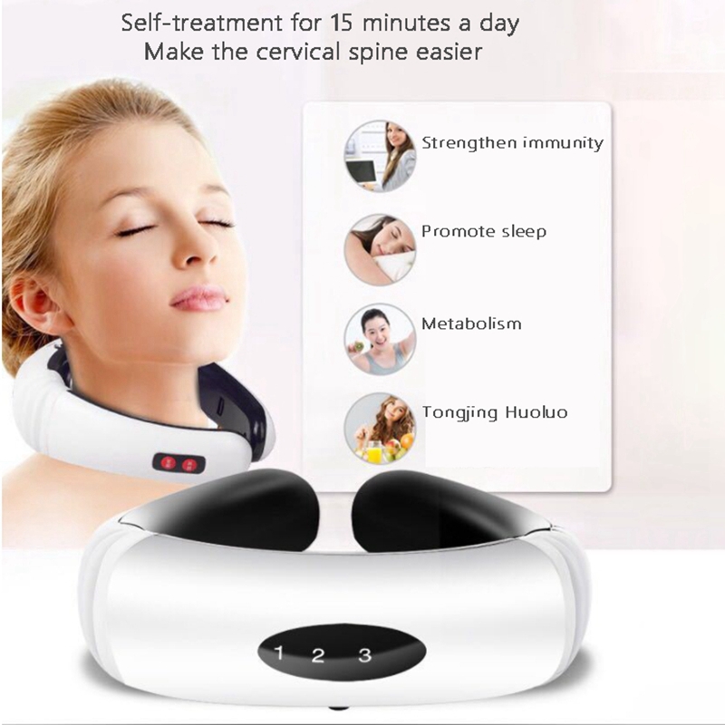 6 Modes Power Electric Neck Massager Control Far Infrared Heating Pain Relief Tool Health Care Neck Protector