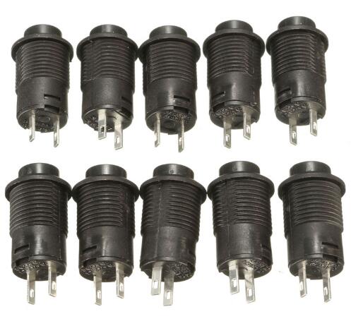 Newest 10pcs 12V Car Boat Dash Locking Latching OFF- ON Push Button Switch Black 12mm